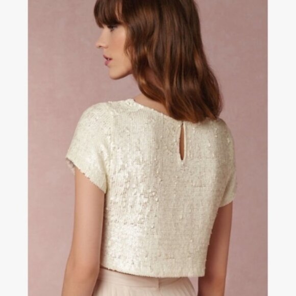 Bhldn Pallavi Mohan Tulley Sequin Floral Crop Top - Picture 3 of 16